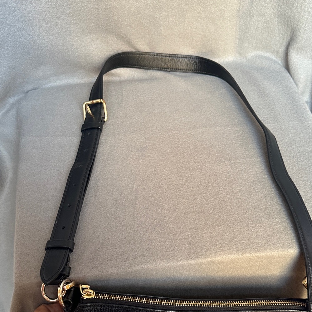 Coach Mae Black Pebbled Leather Large Crossbody File Bag - Picture 14 of 15